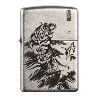 ZIPPO之宝121FBMP-仿古银虎啸 防风打火机专柜正品