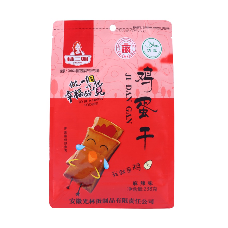 林二姐鸡蛋干麻辣味238g/袋 (约有15小袋)原料严选新鲜鸡蛋 口感Q嫩爽滑 色香味俱