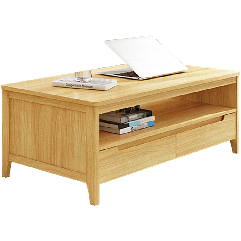 创世人 办公家具茶几桌北欧小户型茶几现代简约茶几桌子带抽屉茶桌条几