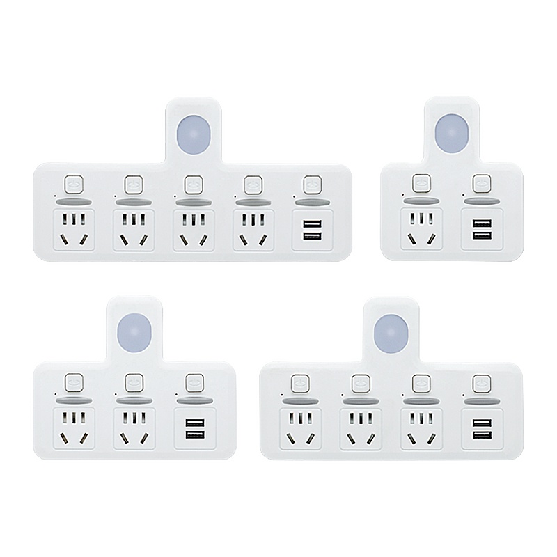 一转多插位防触电插座无线分控开关带USB夜灯转换器扩展电源快充转接头接线板
