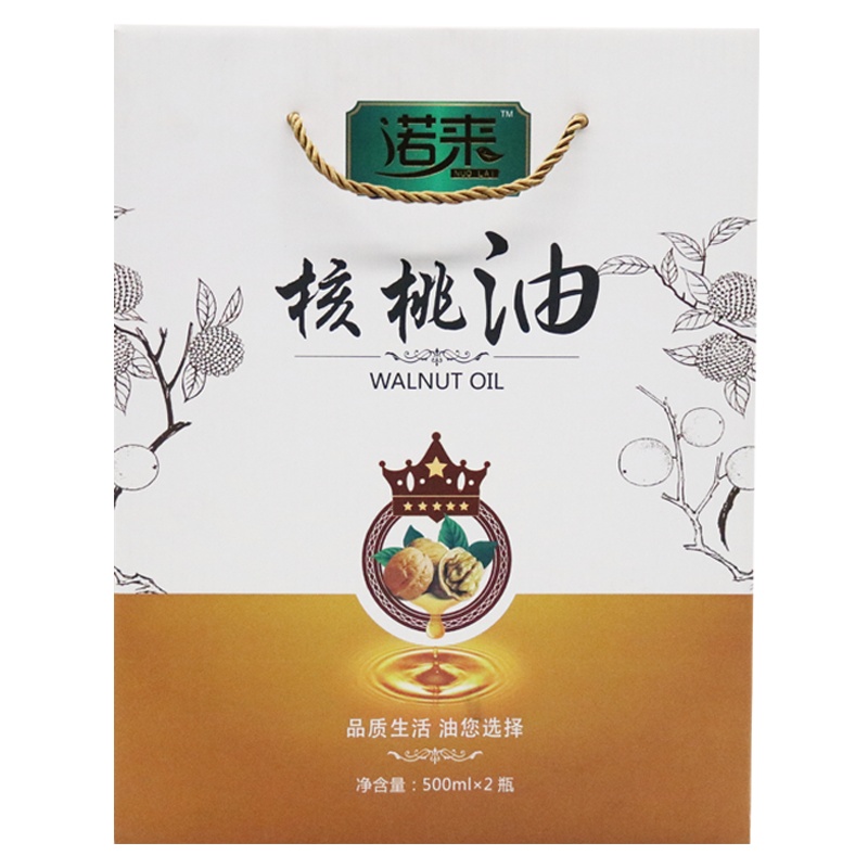 诺来核桃油 食用油宝宝辅食冷榨 500ml*2礼盒装