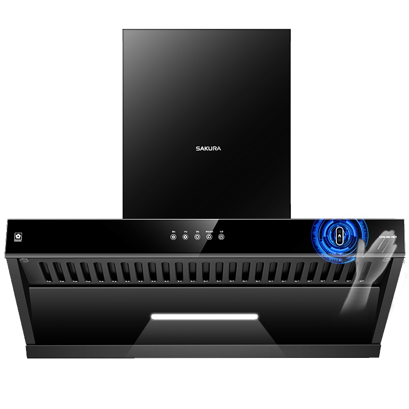 樱花(SAKURA)顶侧速吸跨界油烟机CXW-280-7B01大吸力欧式免拆洗一键体感启动智能热除油家用侧吸单烟机