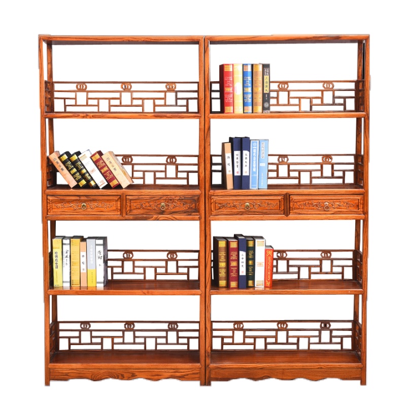 逐鹿中原书架博古架木质书架中式展示陈列柜隔断置物架XH991画室书架