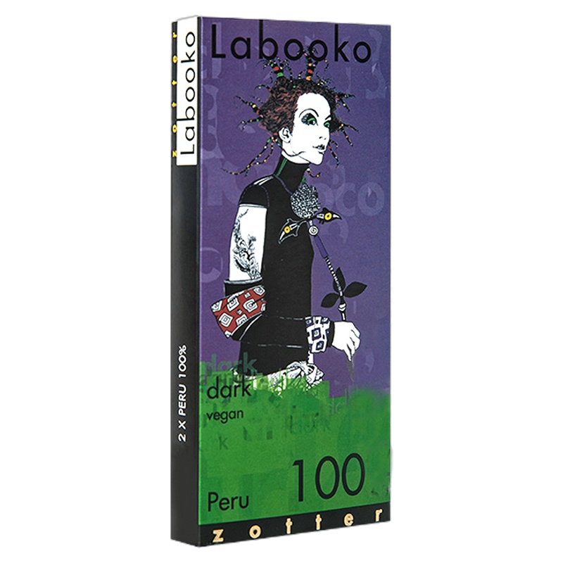 Zotter100%秘鲁双片系列黑巧克力65g