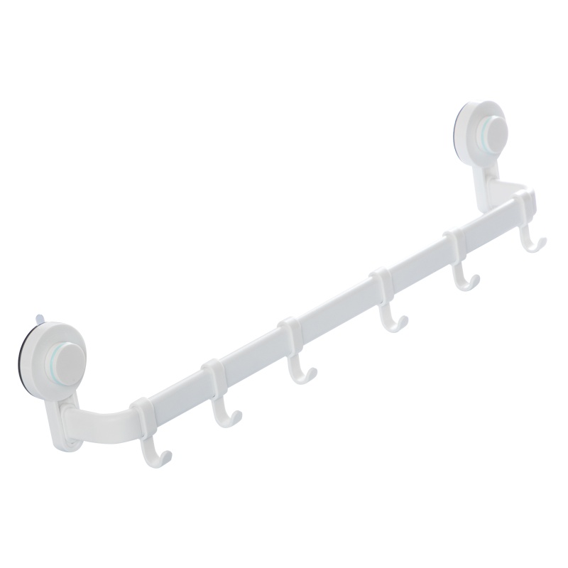 茶花卫生间置物架壁挂浴室用品套件免打孔洗手间毛巾厕所收纳架粘贴壁挂架[强力无痕收纳挂杆60.1*13*8.3cm]