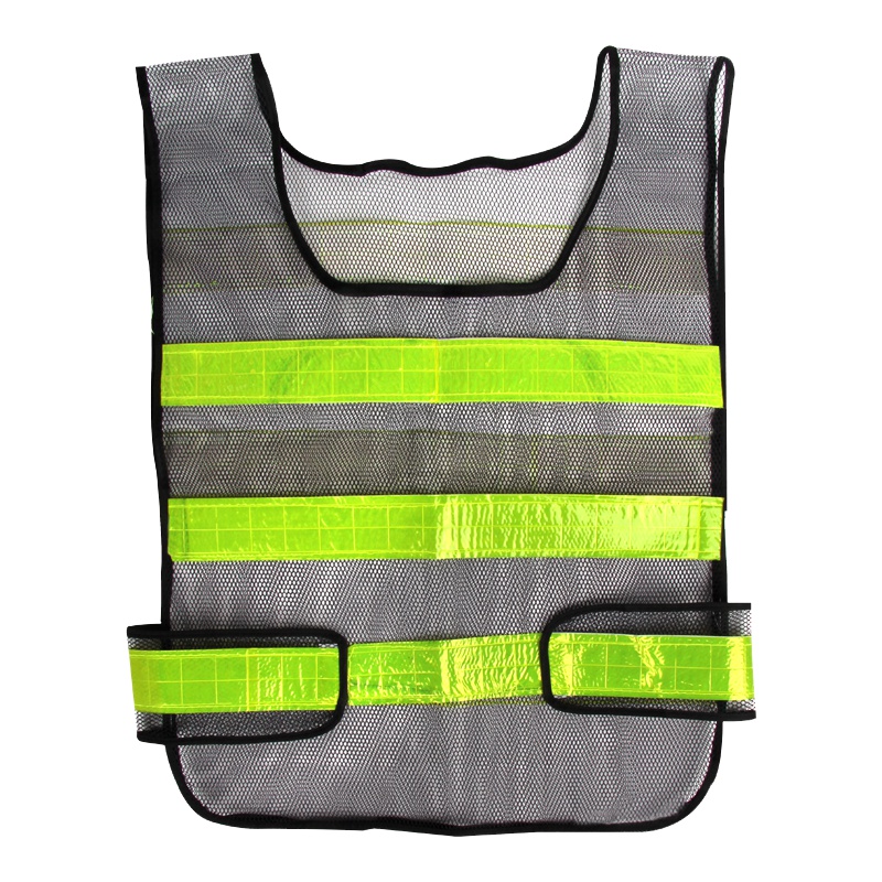 趣行 反光衣 反光背心 黑网黄条条高亮汽车交通安全警示马甲 环卫施工执勤骑行安全服