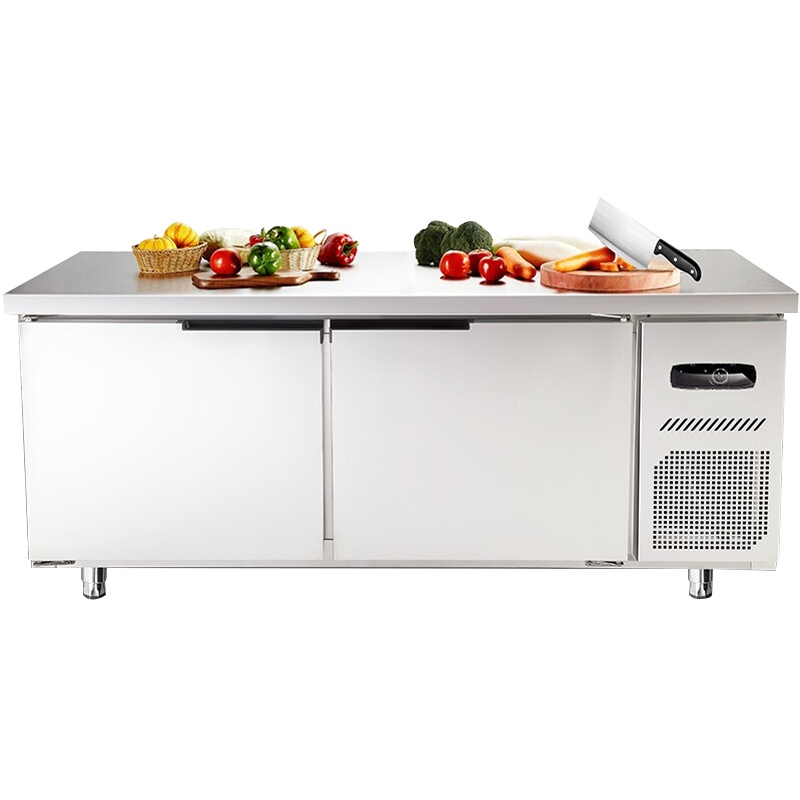 德玛仕 商用冰柜保鲜工作台操作台冷冻 掩门砧头平台雪柜1500*600*800mm TDC-15A60DG工程款全冷冻