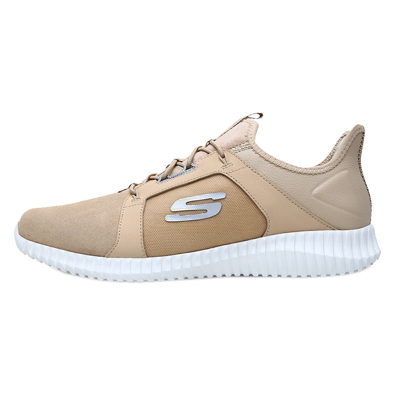 SKECHERS斯凯奇男士橡筋一脚蹬时尚运动鞋666036-TAN
