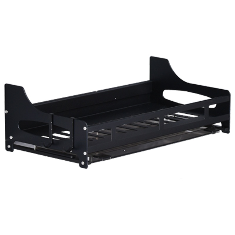 定制加厚款太空铝厨房置物架壁挂免打孔收纳刀架古达五金挂件厨具调料架子