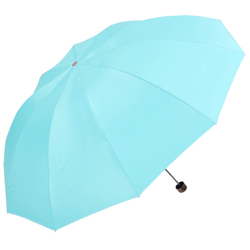 天堂伞 加大双人61cm*10骨三折银胶防晒晴雨伞遮阳伞商务伞 33323E湖蓝