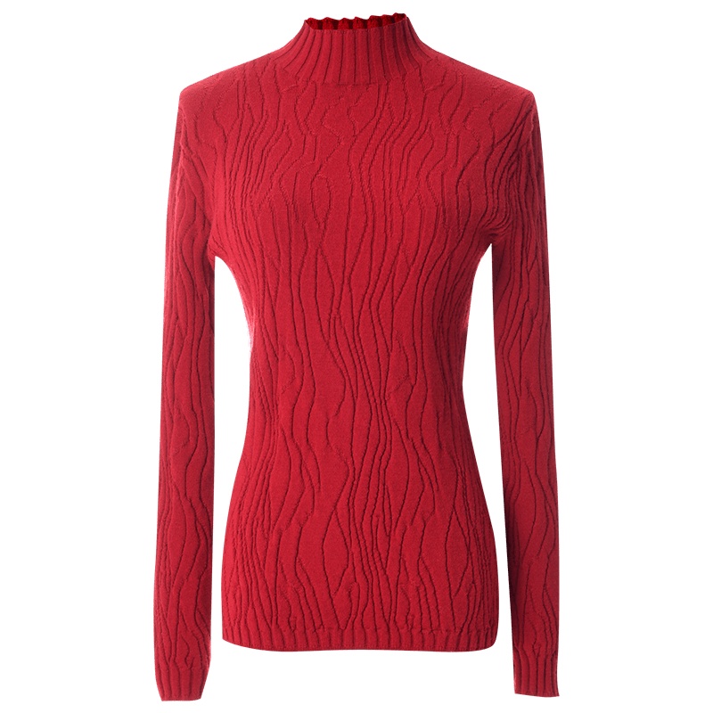 欧昵雪冬装半高领紧身显瘦针织衫女套头长袖保暖打底毛衣