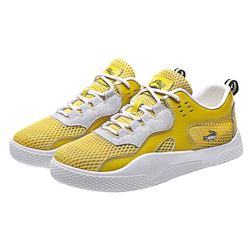 卡帝乐鳄鱼（CARTELO）运动休闲鞋网面透气百搭韩版女鞋镂空系带小白鞋子