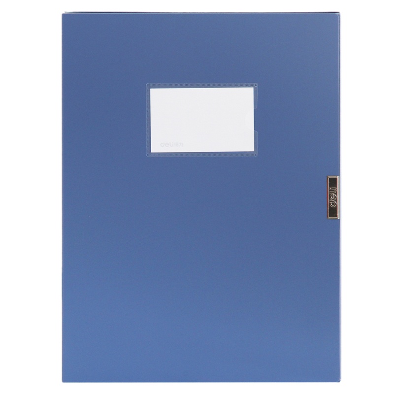 得 力5603 标准型PP粘扣档案盒 A4 文件盒资料盒 蓝色 1个装