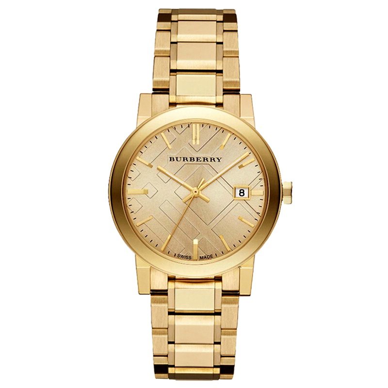 博柏利（BURBERRY）手表 女士时尚休闲钢带圆盘日历腕表