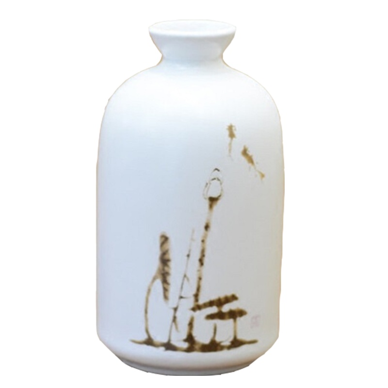 墨斗鱼 陶瓷花瓶折口瓶7819 客厅餐桌床头柜电视柜茶几花瓶摆件塑料花装饰花瓶摆设简约小清新绿植插花瓶