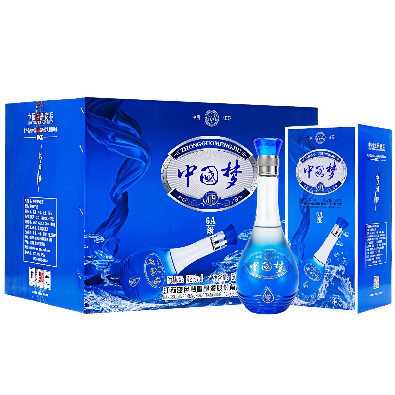 中国梦白酒送礼整箱特价6瓶装42度礼盒装浓香型纯粮食酒水500ml国产白酒