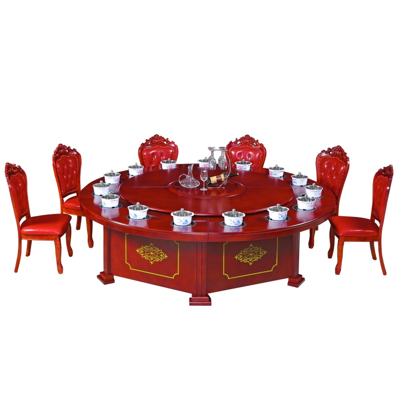 [红心家居]实木圆形餐桌椅吃饭桌子