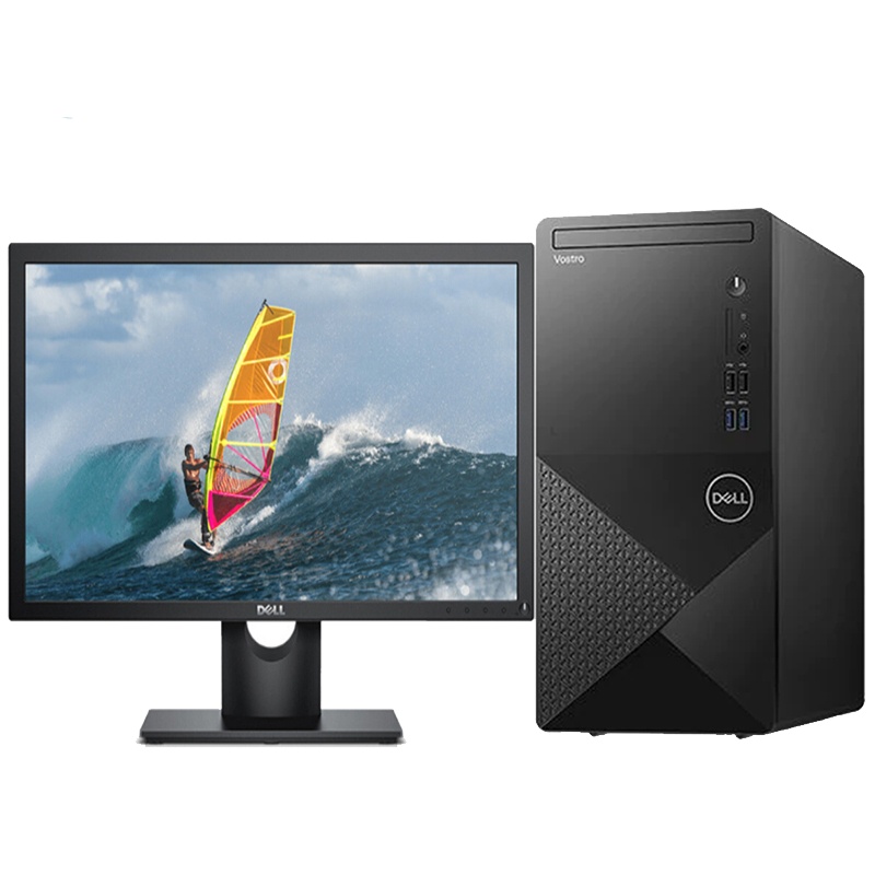 戴尔(DELL)成就Vostro3000系列 全新十代处理器 商用办公家用娱乐台式机电脑整机19.5英寸屏定制(Intel i3-10100 4GB 1TB+256G 集显)