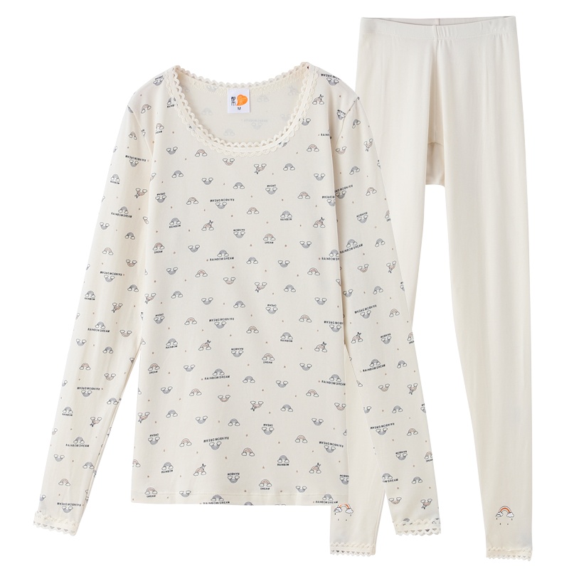 都市丽人棉质简笔彩虹款保暖家居服套装BW8100