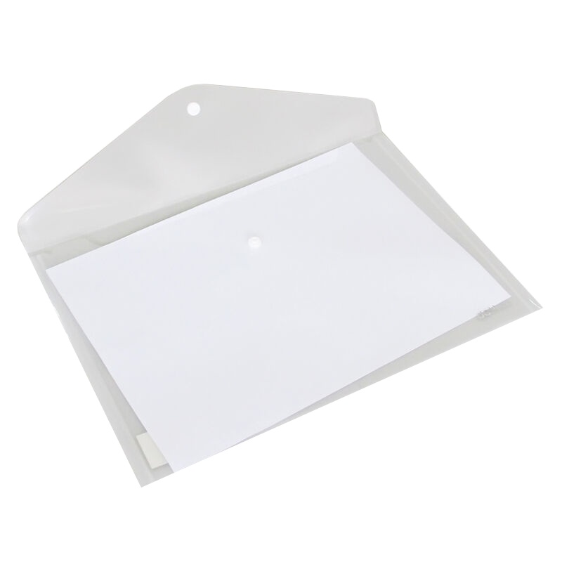 得力(deli)5505 文件套/文件袋 A4纸文件袋 透明资料袋 10个装按钮扣袋