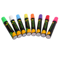 利特荧光笔 平头6mm 荧光黑板专用 重点醒目标记笔  8只装