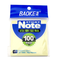 宝克(BAOKE)TZ1005 百事宝贴/便签条/便利贴/百事贴 (76*76mm)黄色10本装