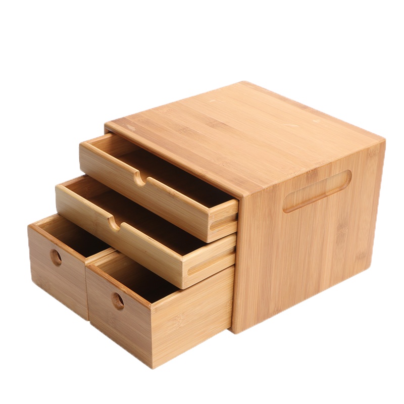 苏氏陶瓷 SUSHI CERAMICS 普洱茶盒竹制分茶器 黑茶白茶饼架茶杯柜四抽收纳柜 茶具茶柜