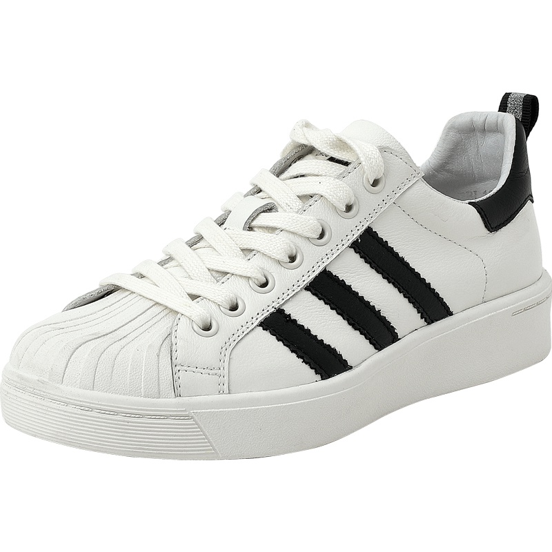 百田森新款贝壳头板鞋女透气平底低帮鞋时尚百搭ins潮鞋