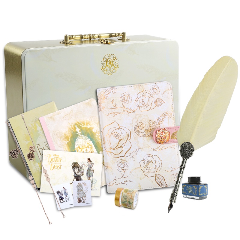 kinbor美女野兽套装DTB6519迪士尼手账本学生礼盒套装礼品文具礼盒创意生日礼物精美日记本礼品笔记本