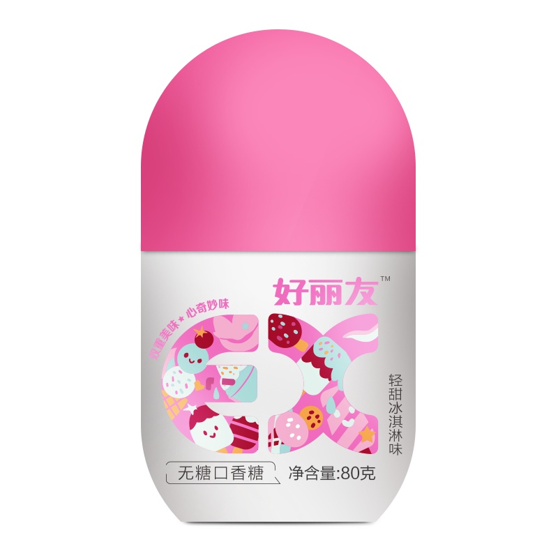 好丽友(Orion) 口香糖 无糖口香糖(轻甜冰淇淋味)80g/瓶 新品尝鲜