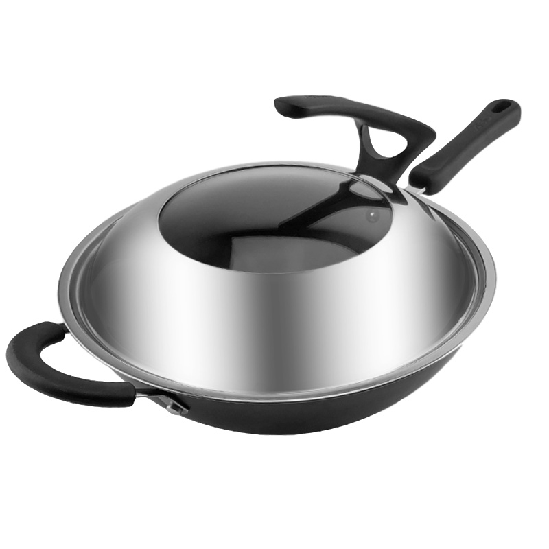 云南爱仕达铸铁锈不了炒锅CF34B1J家用34cm电磁炉燃气灶通用