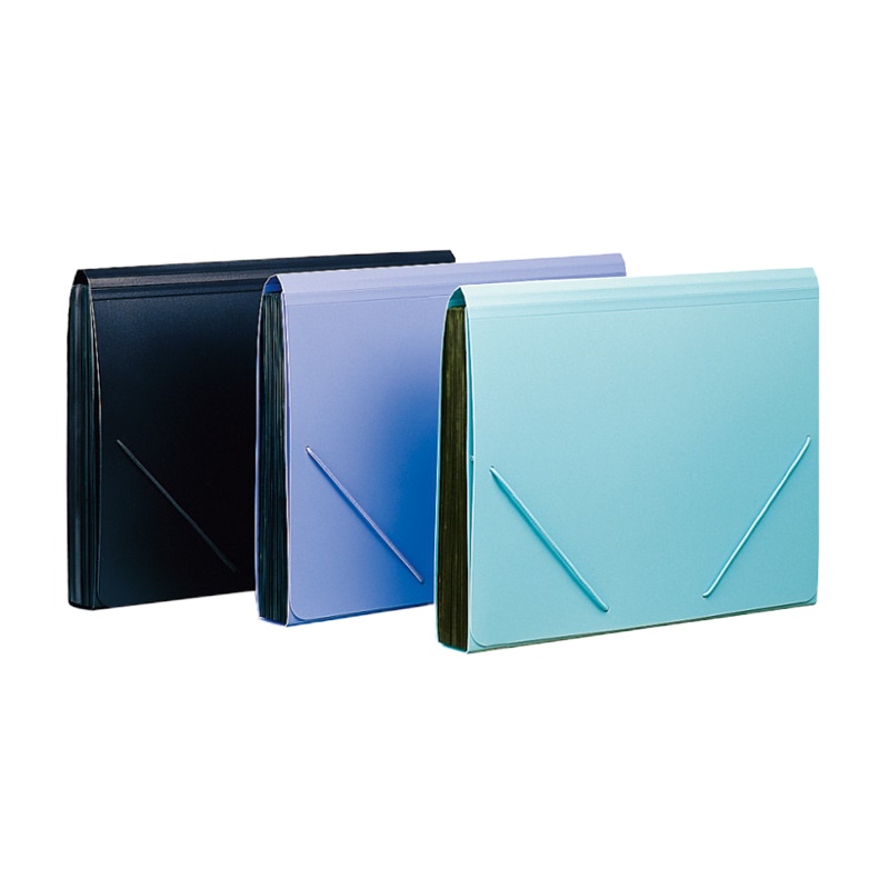 齐心 F4302 易分类松紧带式风琴包 A4 13袋（蓝色）