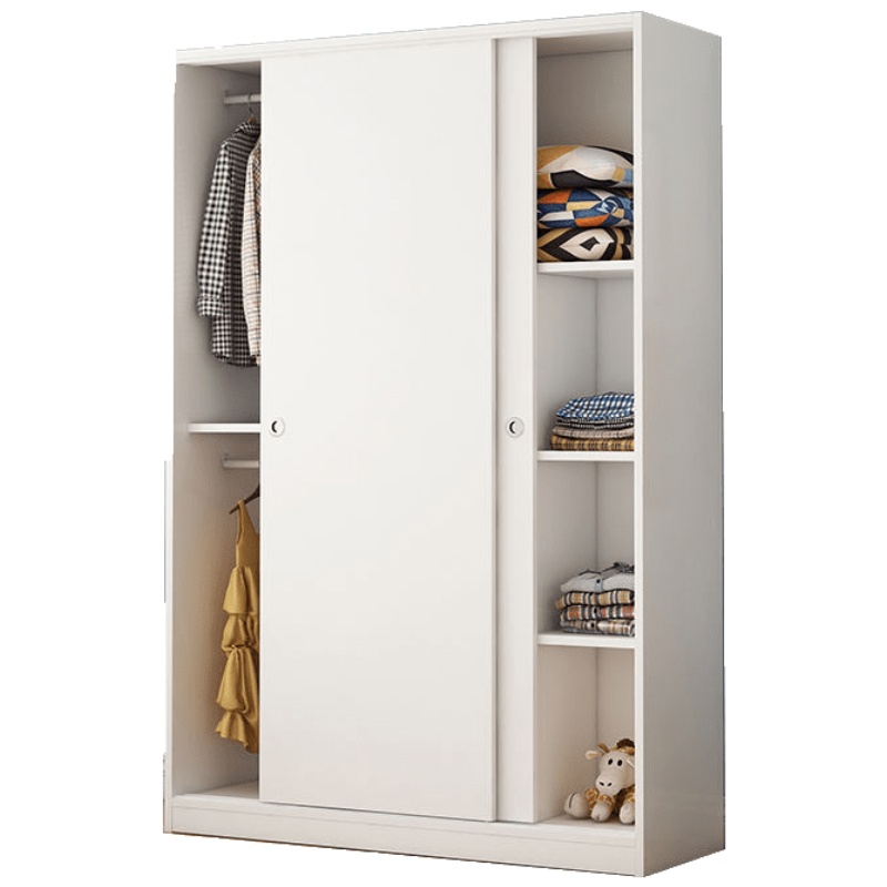 简易挂衣柜推拉现代简约实木组装木质家用衣橱柜子卧室出租房用 120CM主柜+顶柜颜色备注 2组装安心抵