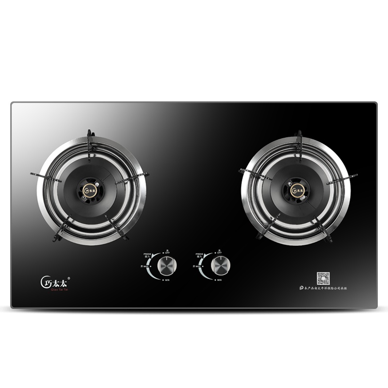 巧太太(QiaoTaiTai)JZT.2-197A-W燃气灶双灶嵌入式煤气灶炉钢化玻璃面板燃气灶 液化气