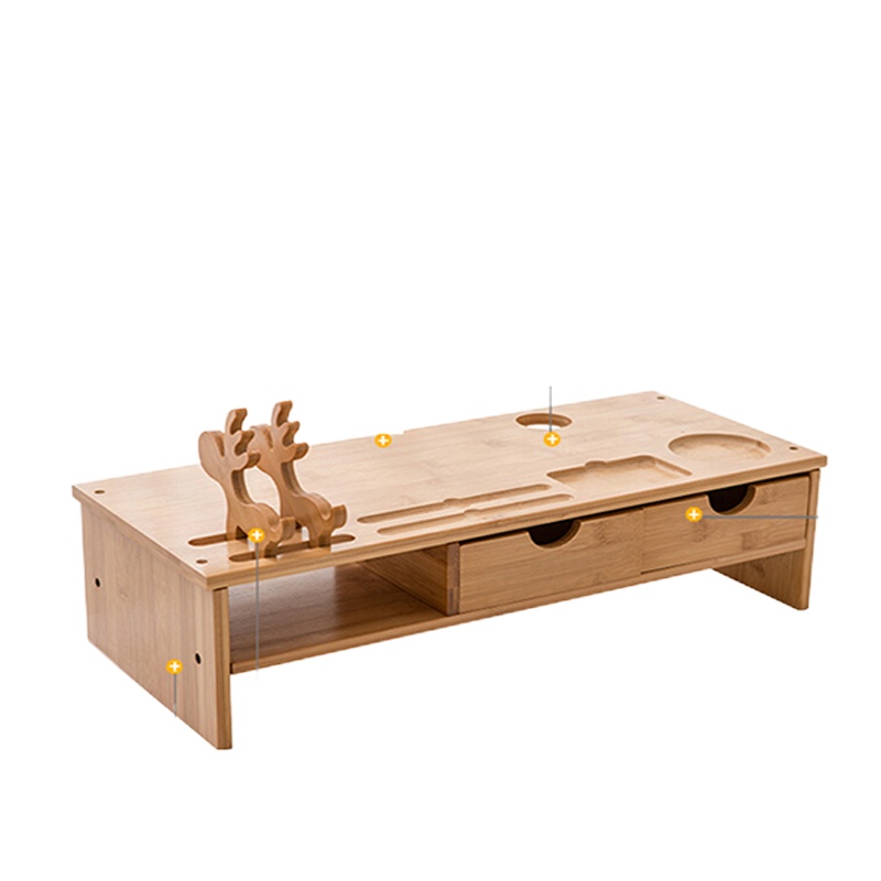 (DT)雅欧达 小鹿1号 双抽电脑显示器增高支架(计价单位:个) 原木色