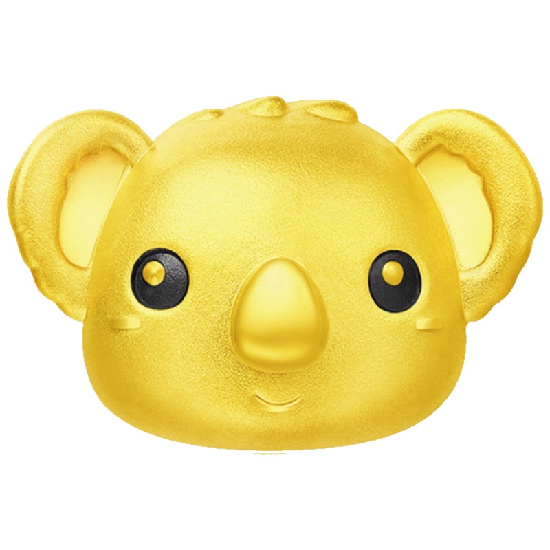 周大福可爱小考拉转运珠足金黄金吊坠R20395