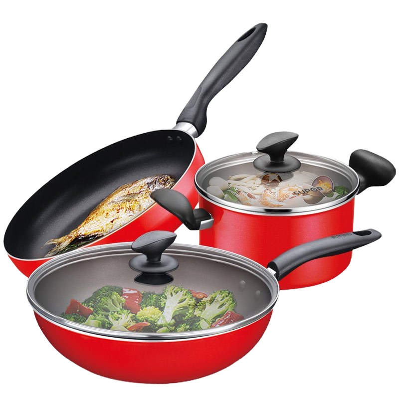 苏泊尔(SUPOR)居家不粘三件套锅优质铝合金基材 燃气明火专用TP1501E