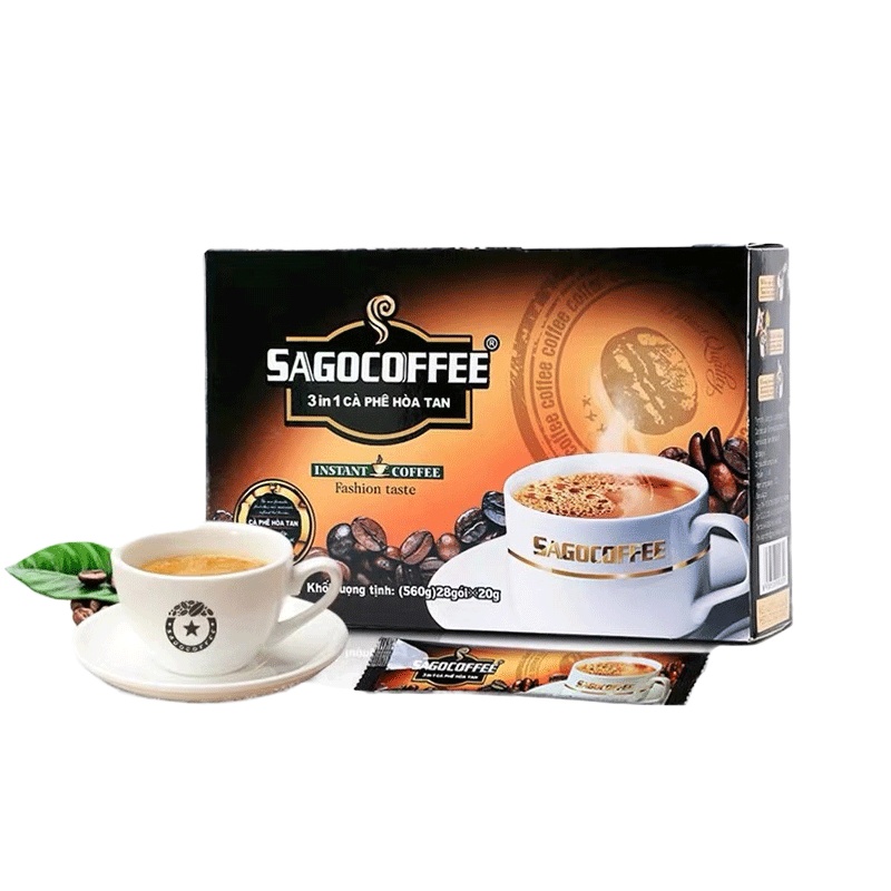 越南进口 西贡咖啡 醇香特浓大盒装 560g(28杯) 三合一速溶咖啡 Sagocoffee