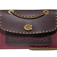预定 COACH/蔻驰 PARKER 经典标志皮革铆钉单肩包