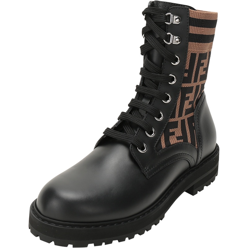 FENDI 男士 织物配皮靴子骑士短靴 7U1398 A8C7