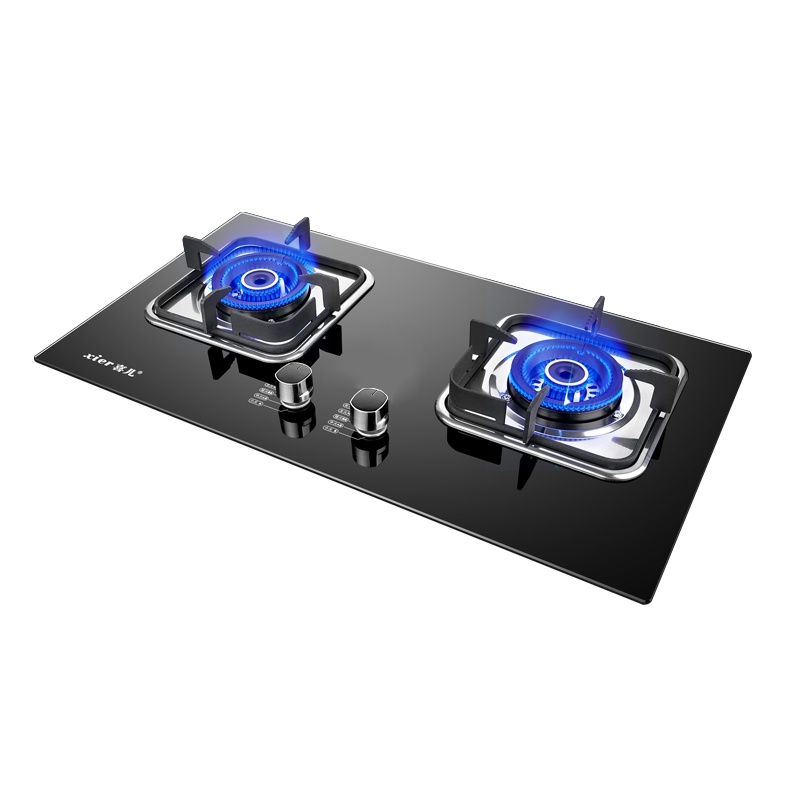 喜儿(xier)(液化气)XB802Y燃气灶煤气双灶家用液化天然气嵌入式台式两用炉具节能方炉架(不提供安装)