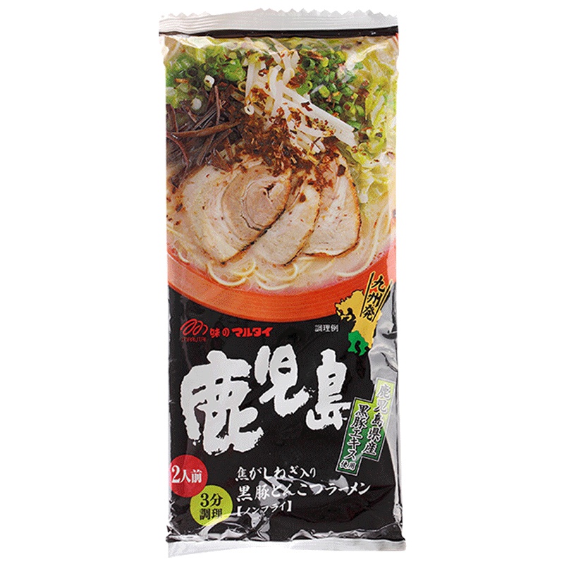 【Q弹拉面】丸太（MARUTAI）九州鹿儿岛黑豚豚骨浓汤拉面 185g/袋2人份量 拉面 方便速食 日本进口 进口食品