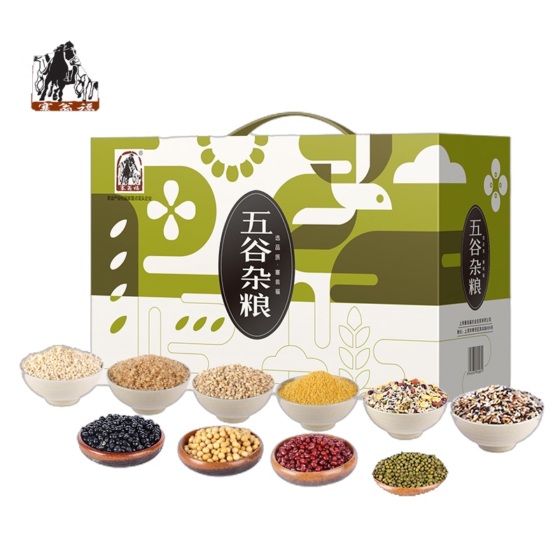 塞翁福五谷杂粮礼盒赤豆糙米小黑豆高粱米五米粥料黄豆绿豆小黄米小麦仁八宝粥料