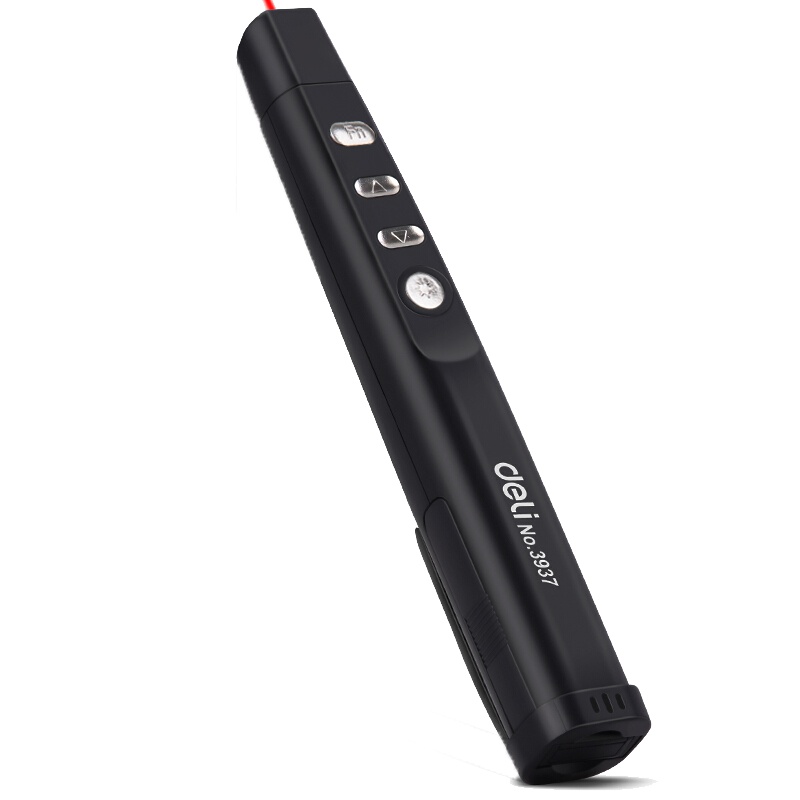 得力(deli)3937激光翻页笔 PPT投影仪翻页笔 会议无线演示笔 教学笔 指示笔 红光黑色款