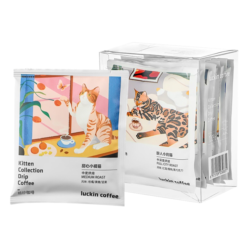 瑞幸咖啡(luckin coffee)吸猫系列挂耳咖啡经典装 10g*6包/盒