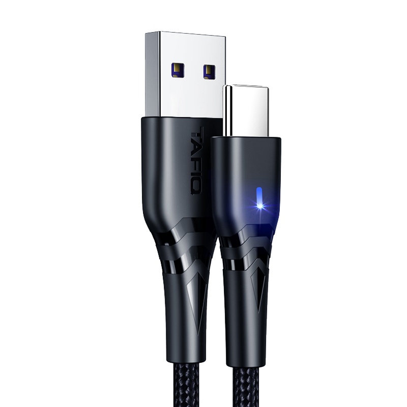 塔菲克(TAFIQ)Type-c数据线闪充适用华为p30p40vivo8小米荣耀手机快充充电器线1M[暗夜绿]一条装