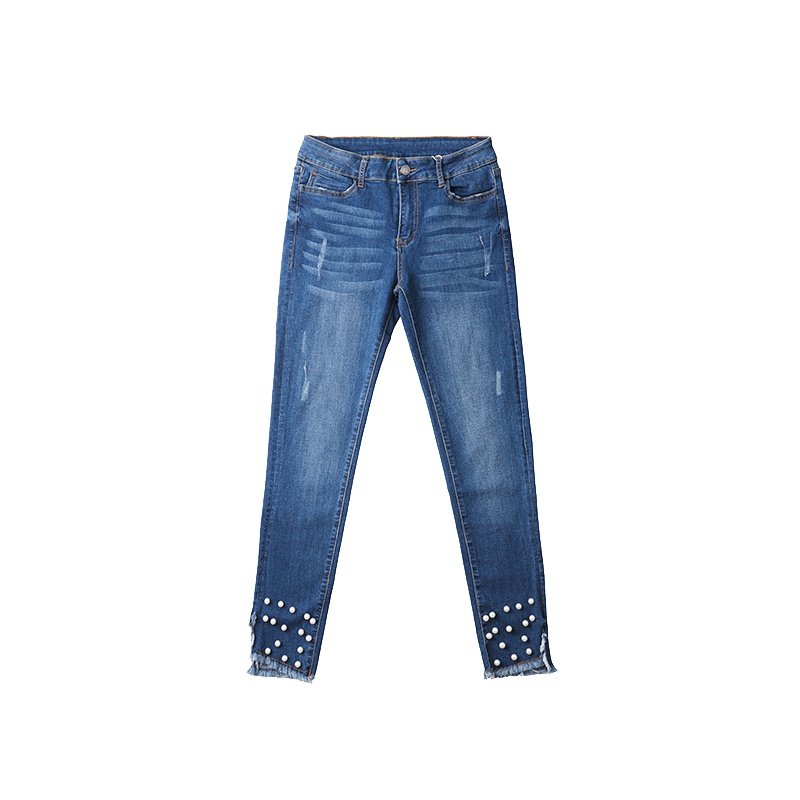 苏宁极物 女式 破洞毛边宽松牛仔裤短裤