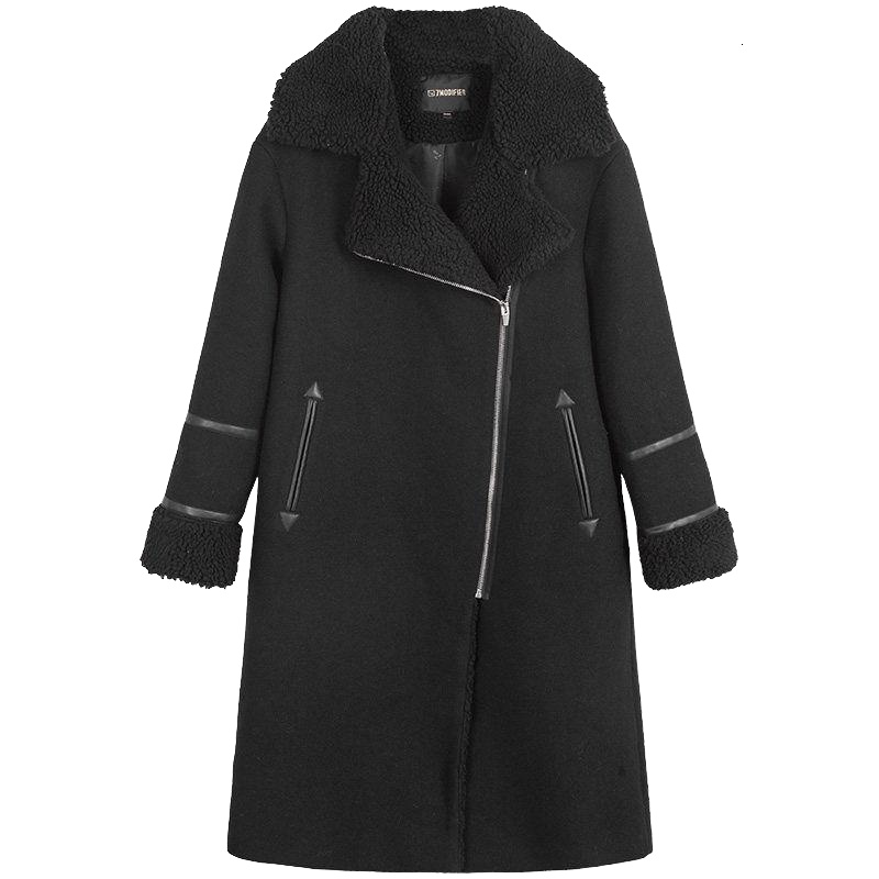 7M羊羔毛外套女新款韩版时尚显瘦中长羊羔毛呢大衣外套女70009426