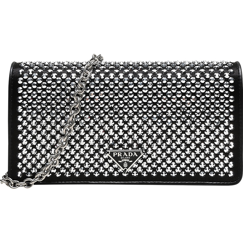 PRADA 普拉达 女士织物配皮多种材质单肩斜挎包手拿包链条包 1DH044 2AWL