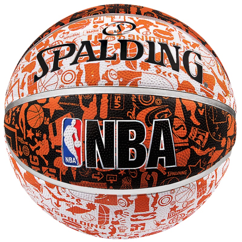 斯伯丁Spalding篮球涂鸦系列橡胶室外lanqiu73-722Y